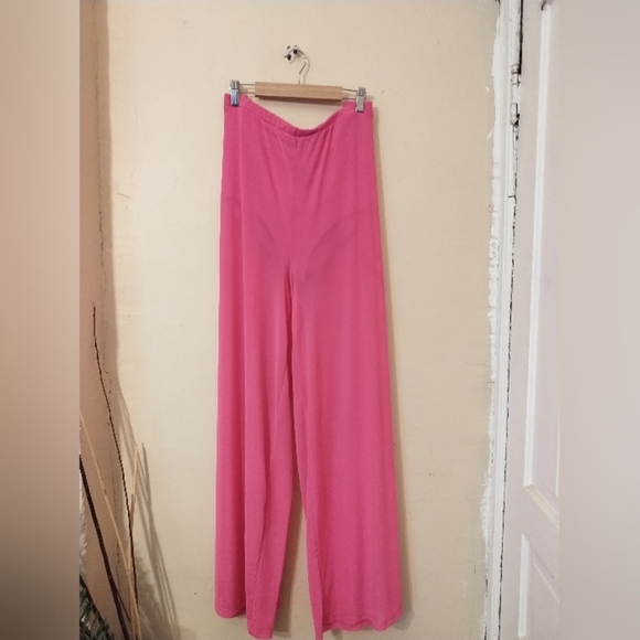 Shein Curve Women's Elastic Waist Pink Wide-Leg Pants with Panty Under layer 2XL - Picture 3 of 8